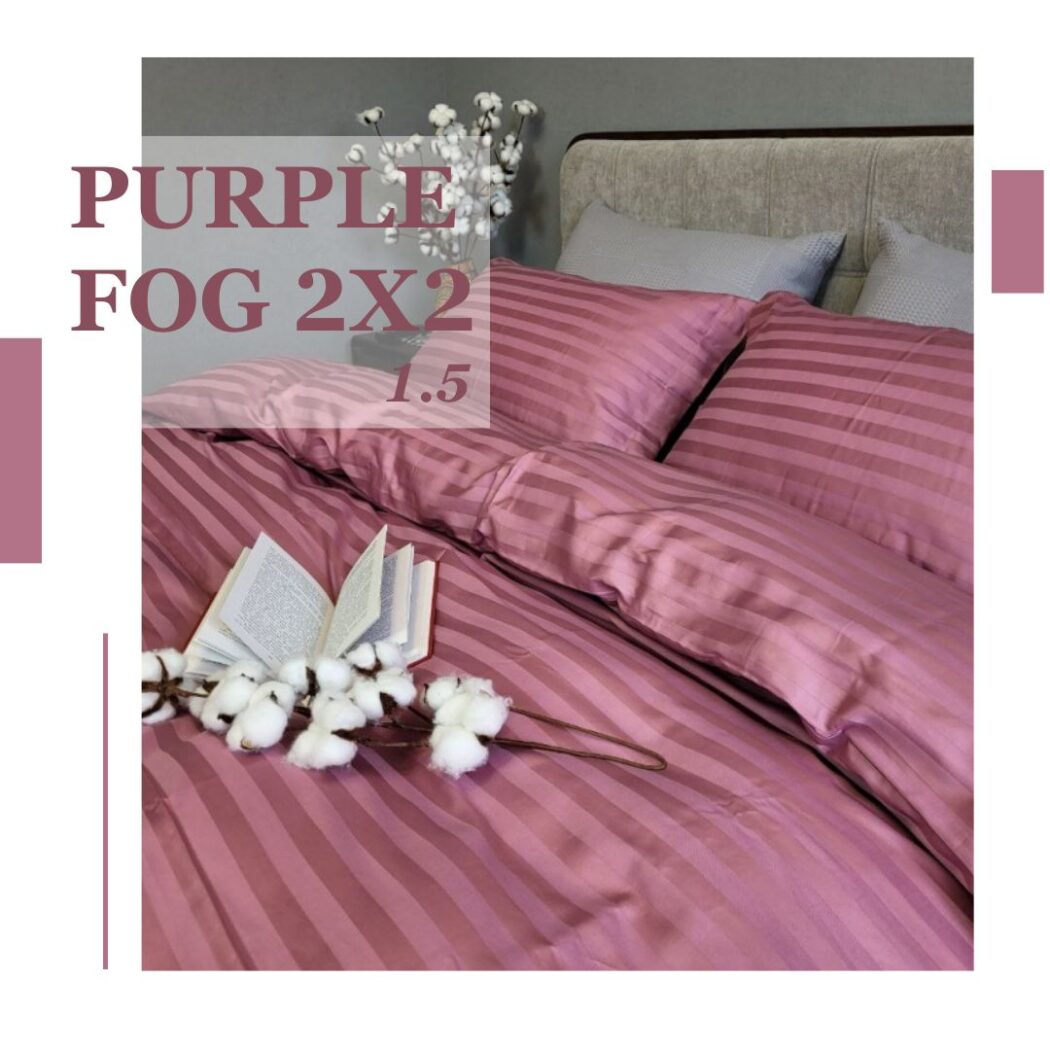 Постільна білизна страйп сатин Пурпурна полуторна фото