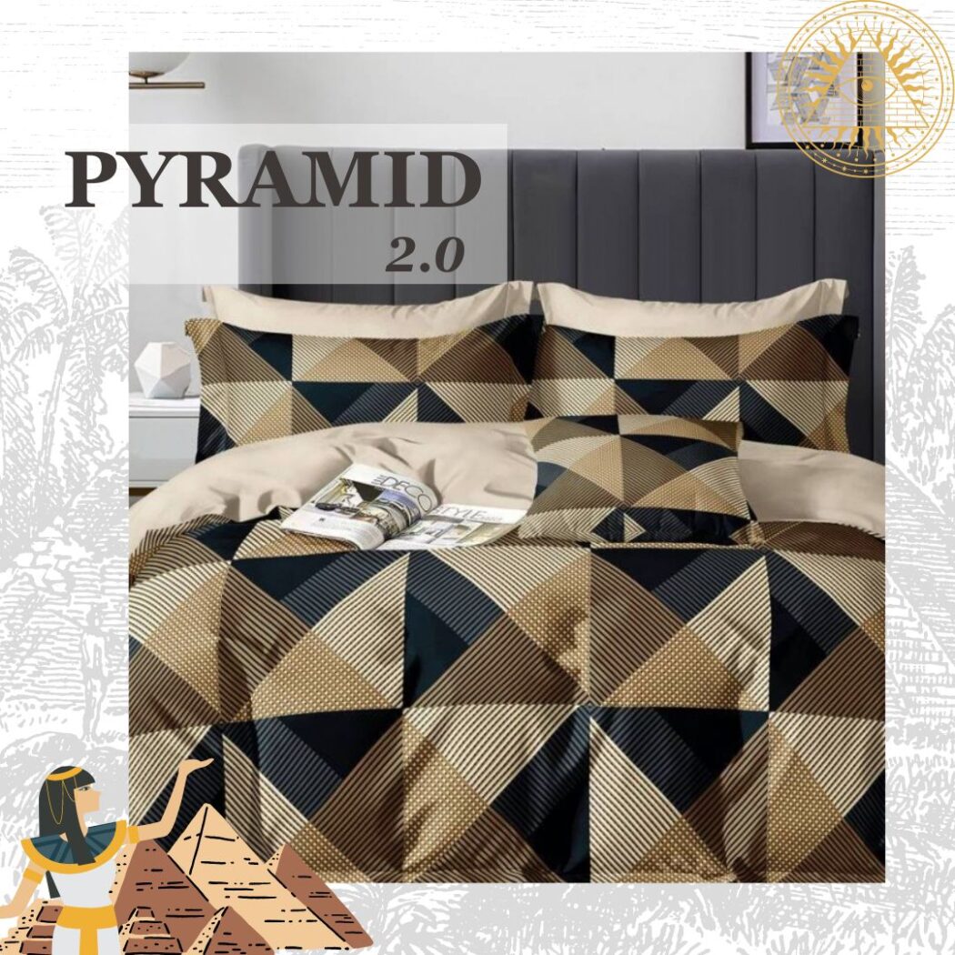 Постельное белье сатин Пирамиды двуспальное фото