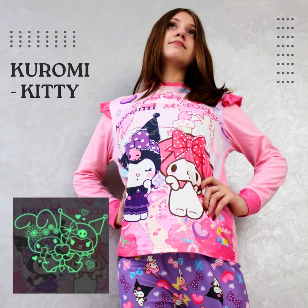Піжама на дівчинку Куромі Кітті | Kuromi Kitty | світиться ajnj