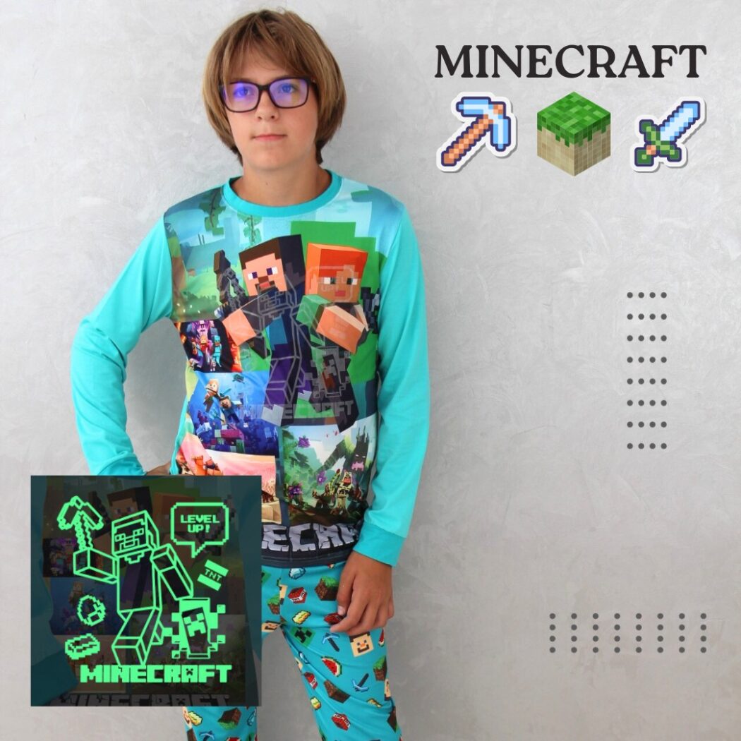 Піжама на хлопчика Майнкрафт | Minecraft | світиться фото