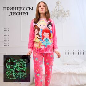 Піжама на дівчинку з принцесами Диснея | DISNEY | світиться фото