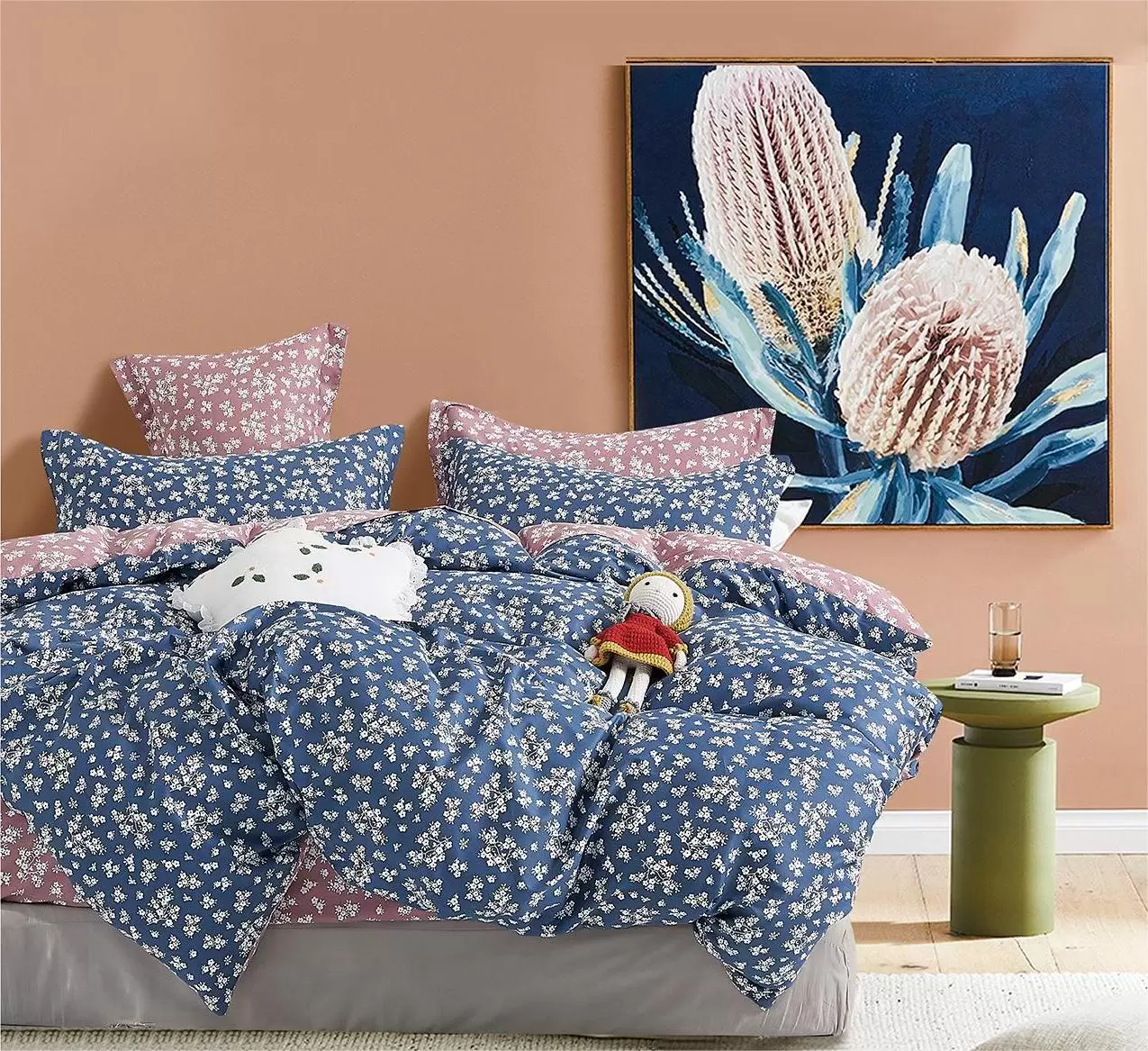 Сатин 235 см з квітковим принтом для постільної білизни фото