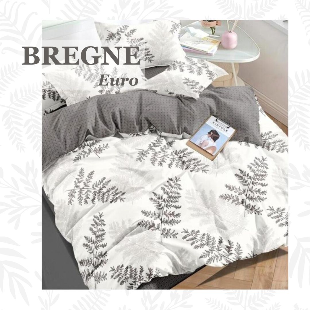 Постільна білизна бязь Сірий Папоротник Євро фото