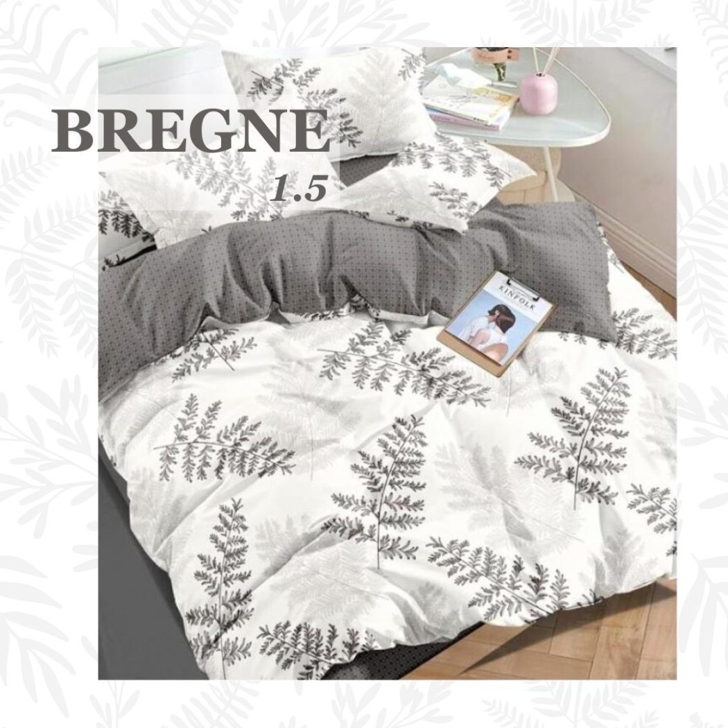 Постільна білизна бязь Сірий Папоротник полуторна фото