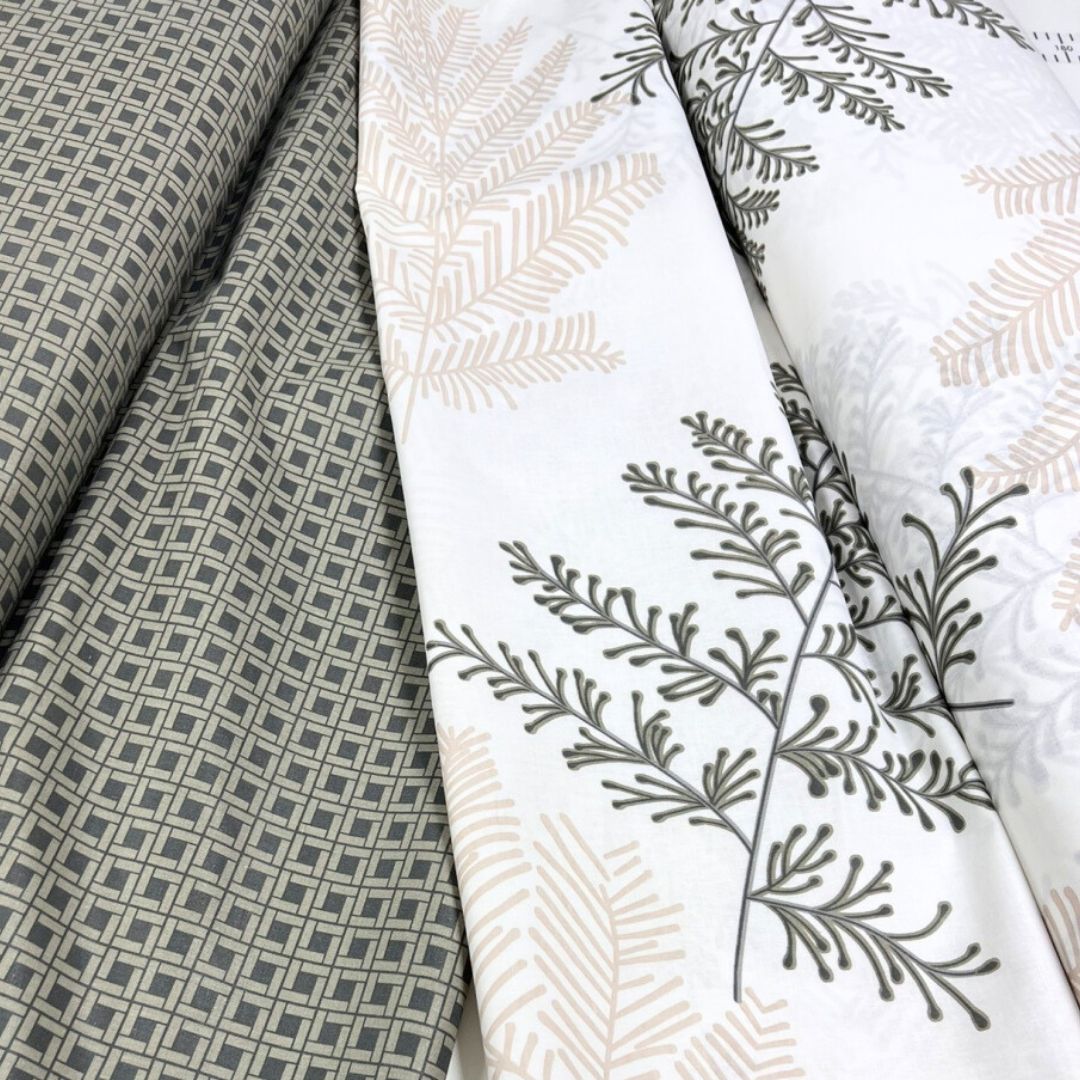 Постільна білизна бязь Сірий Папоротник полуторна - Зображення 2