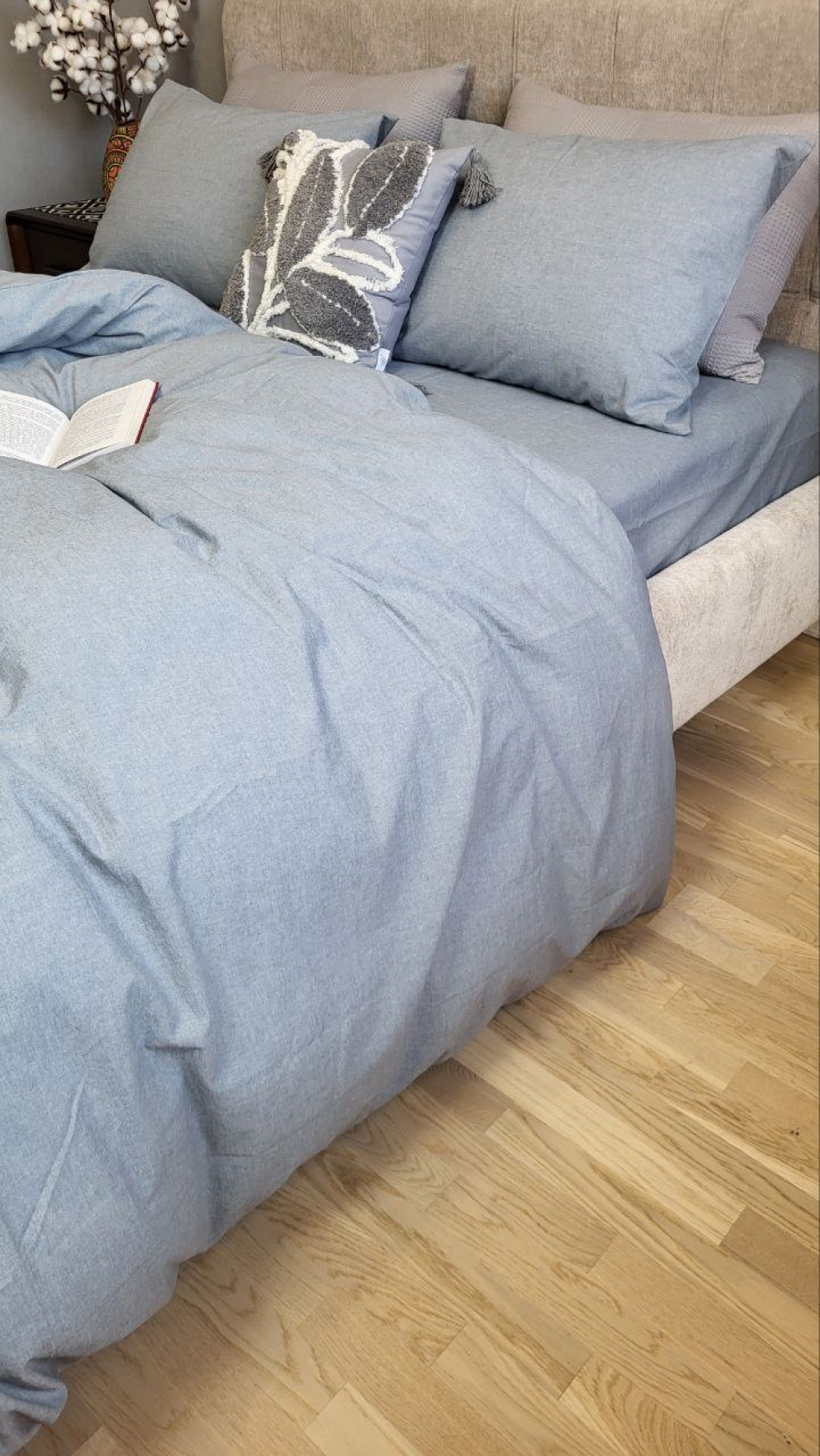 Постільна білизна Slate Gray, Washed Cotton W1011 (Євро) - Зображення 3