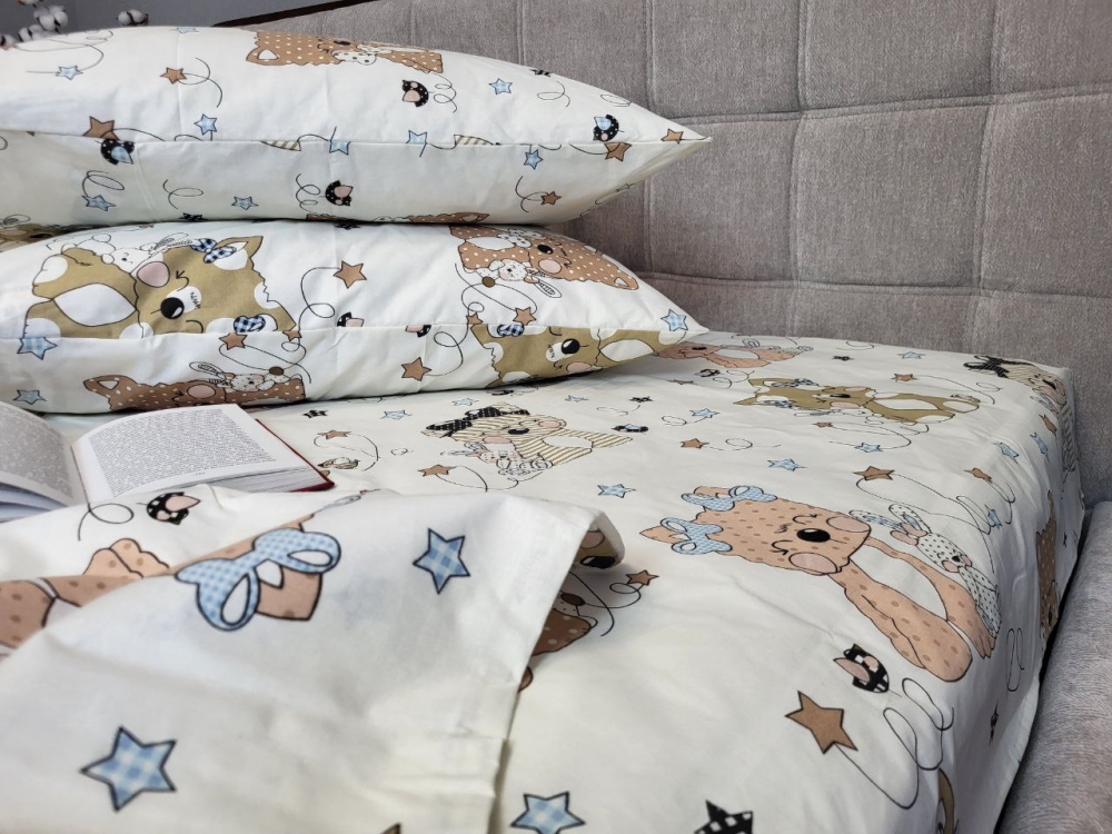 Постельное белье Пухнастики из бязи для детской кроватки — изображение 2