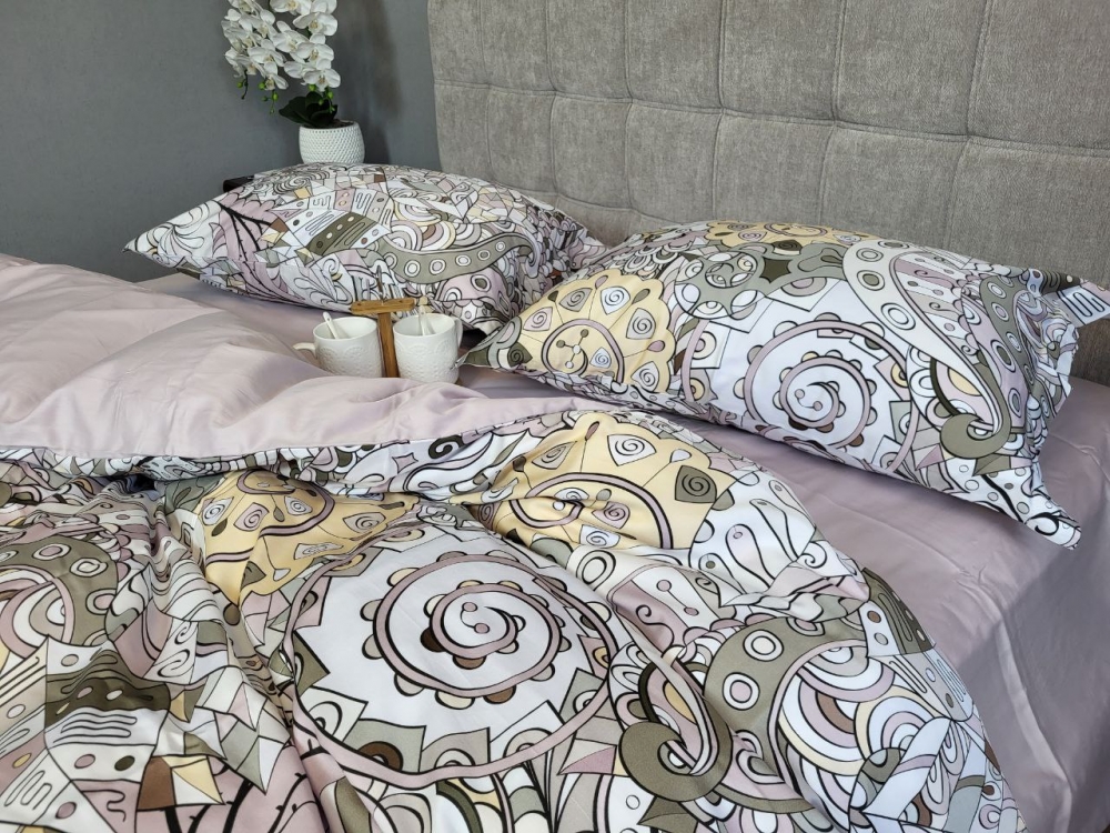 Постільна білизна Сатин PREMIUM, ILLUSION підк. двустор. (Полут. на рез.)