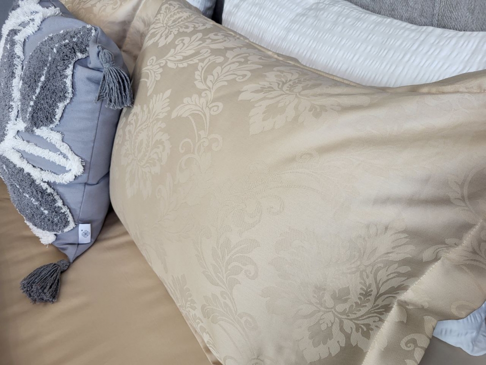 Сатин JACQUARD, TIARA BEIGE (Сім. на рез.) - Зображення 3