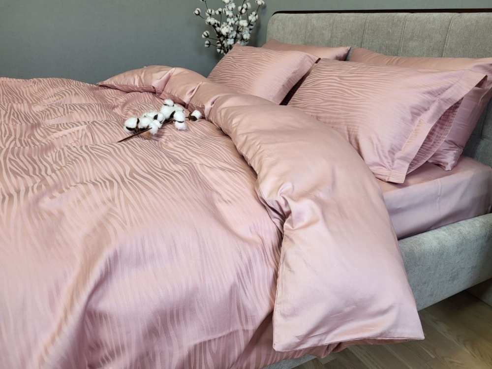 Постільна білизна Сатин JACQUARD, WAVE POWDER (Двоспальний)