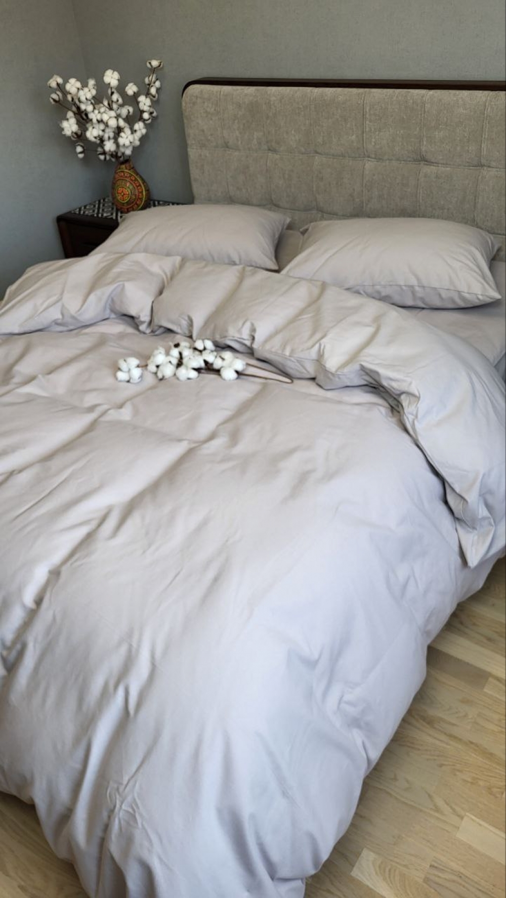 Постільна білизна Сірий мусон S146, Turkish flannel (Сімейний) - Зображення 4