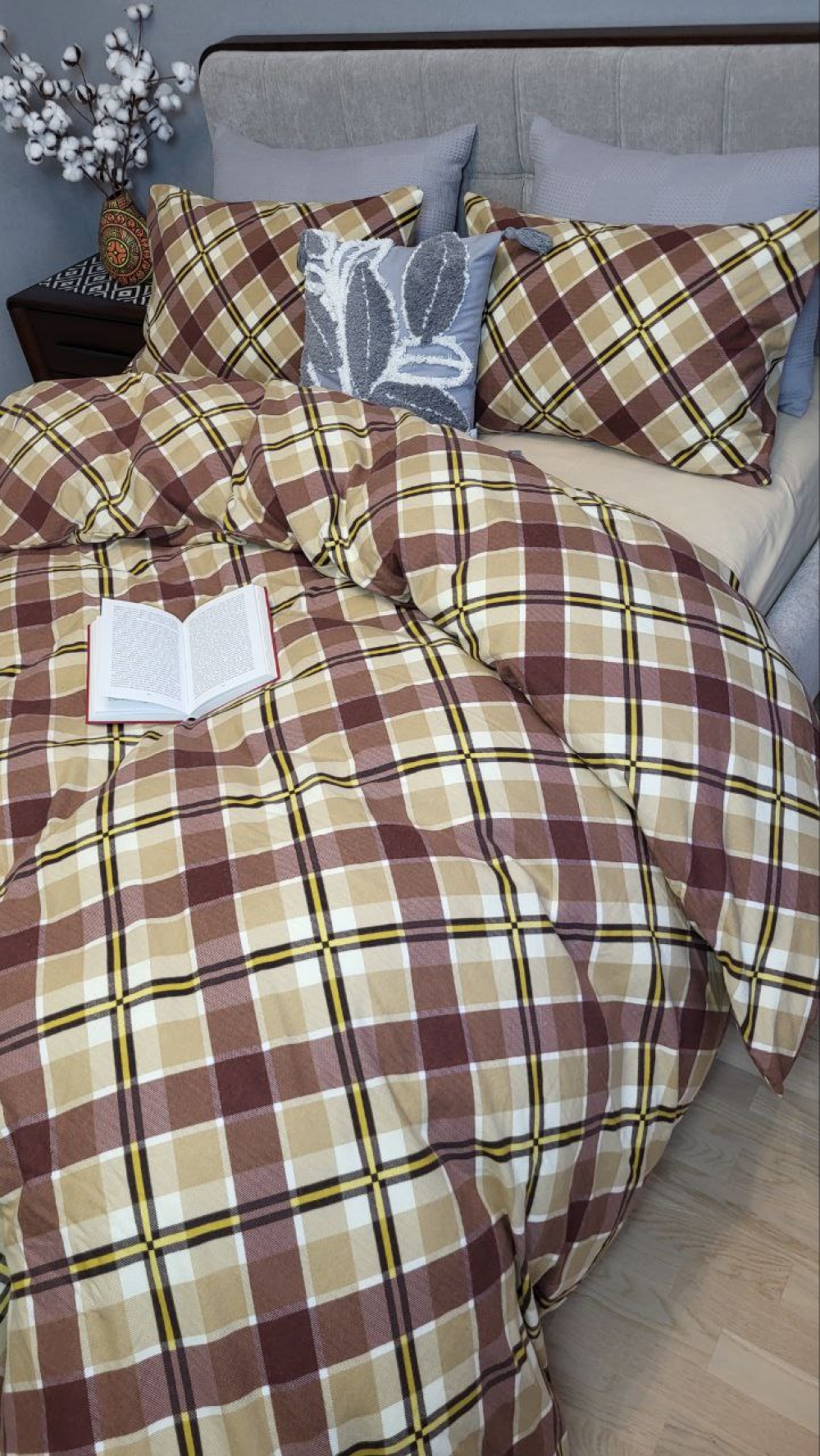 Постільна білизна Крафт пастель/бежевий пісок, Turkish flannel (Полут. на рез.) - Зображення 2