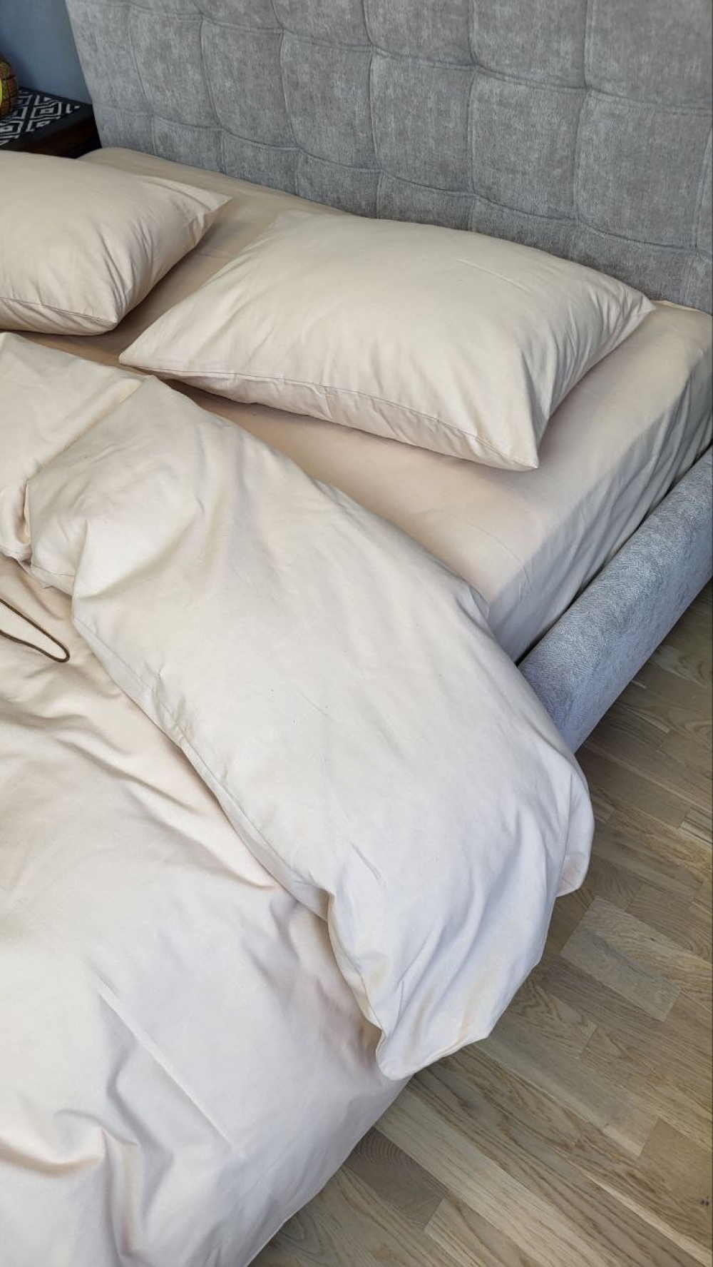 Постільна білизна Бежева пастель S109, Turkish flannel (Сім. на резин.) - Зображення 5