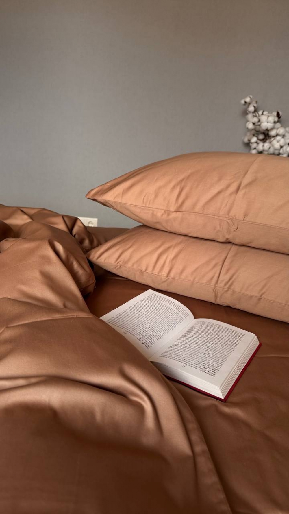 Постільна білизна Бежевий SD-1318, сатин LUX нав. з кантом (Двоспальний) - Зображення 3