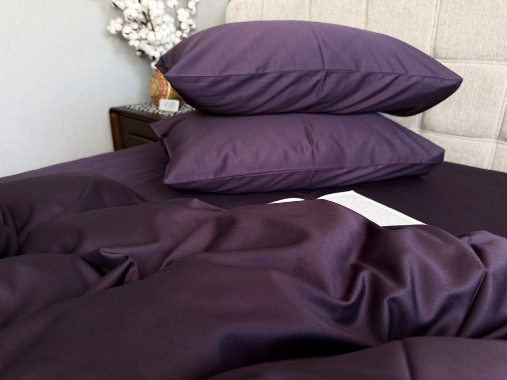 Постільна білизна Сливовий SD-3316, сатин LUX (Євро)
