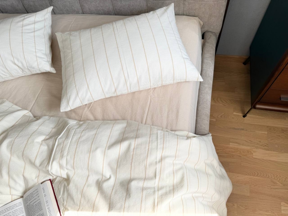 Постільна білизна Lonely+Creamy Beige, Washed Cotton (Євро на рез.) - Зображення 5