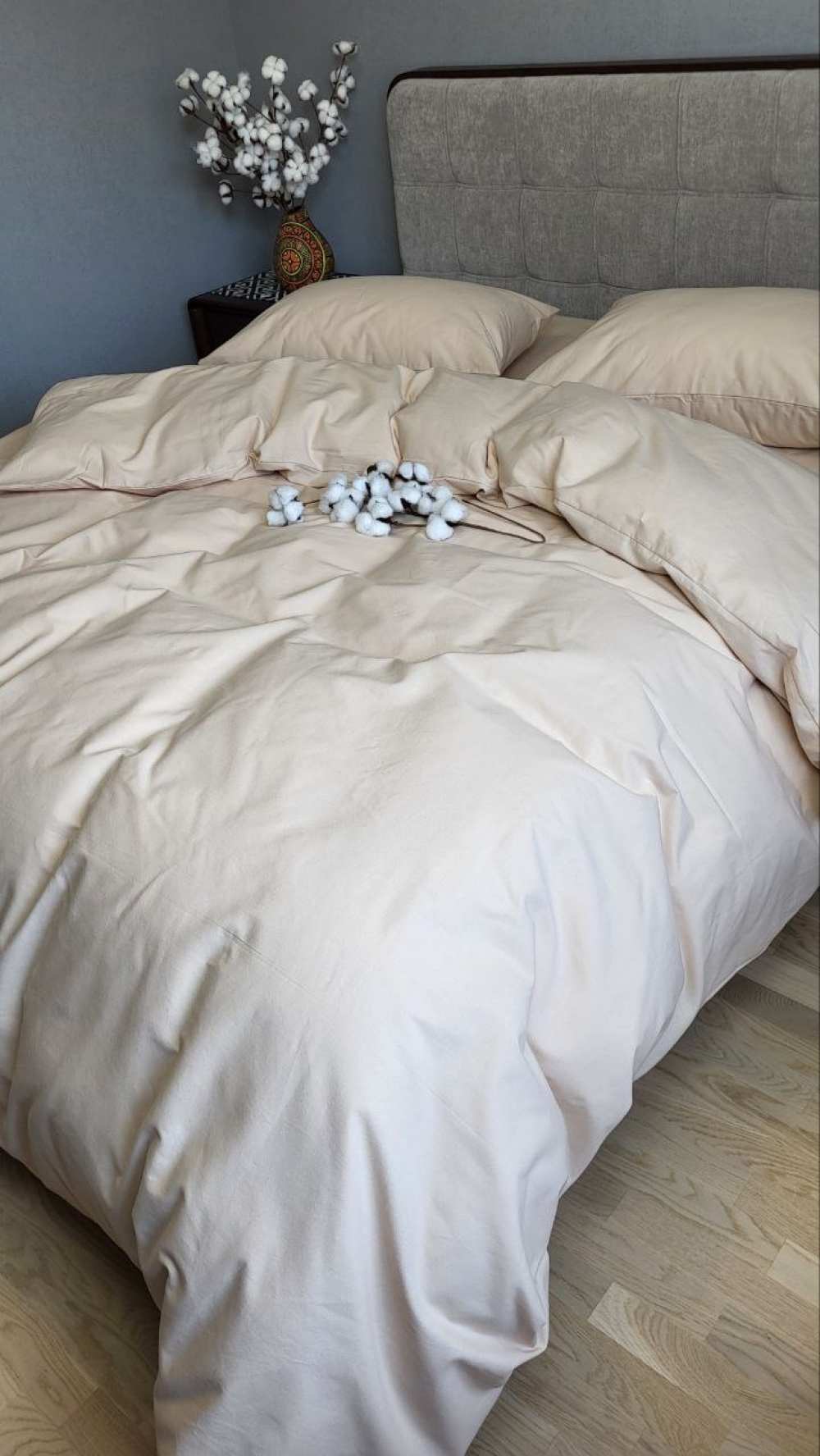 Постільна білизна Бежева пастель S109, Turkish flannel (Євро) - Зображення 2