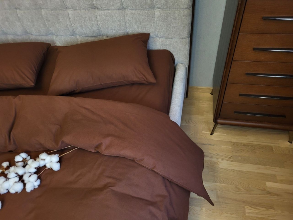 Постільна білизна Пряний шоколад S181-122, Turkish flannel (Сімейний)