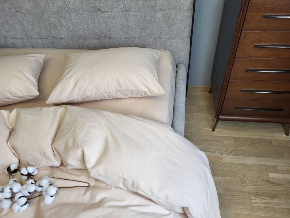 Постільна білизна Бежева пастель S109, Turkish flannel (Двоспальний)