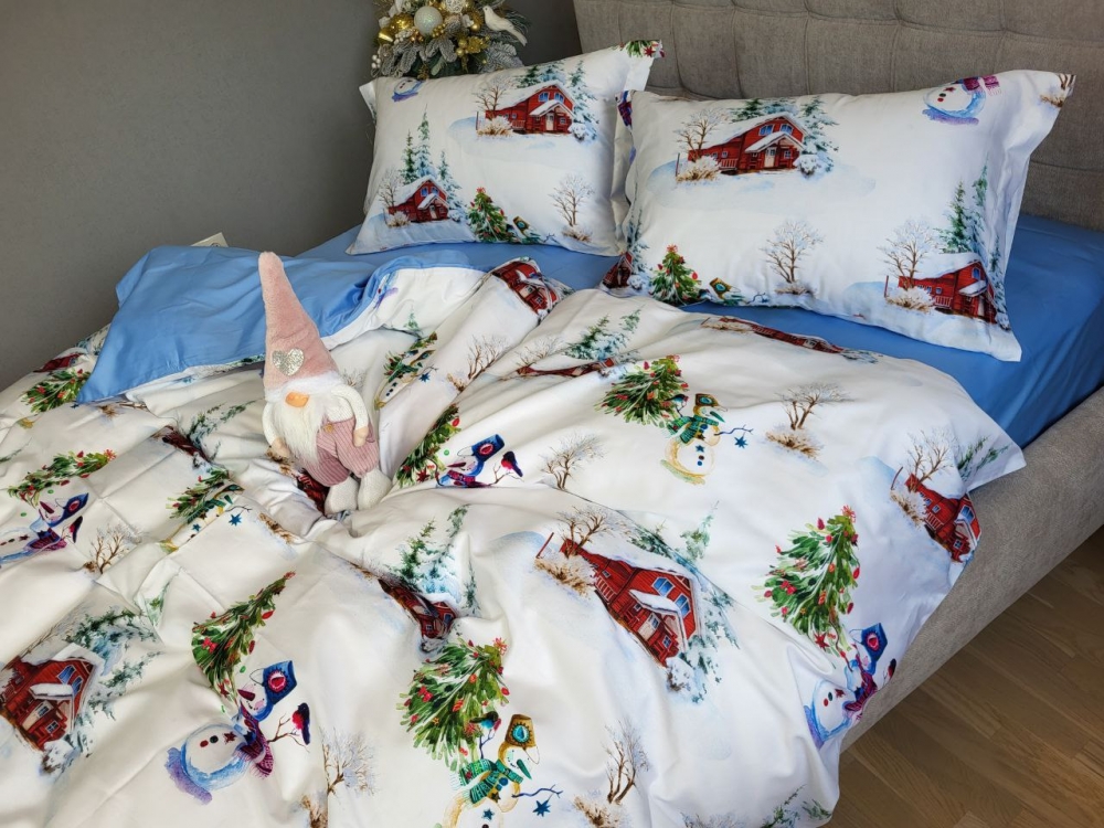 Постільна білизна Сатин PREMIUM, NEW YEAR  підк. Цільн. (Полут. на рез.)