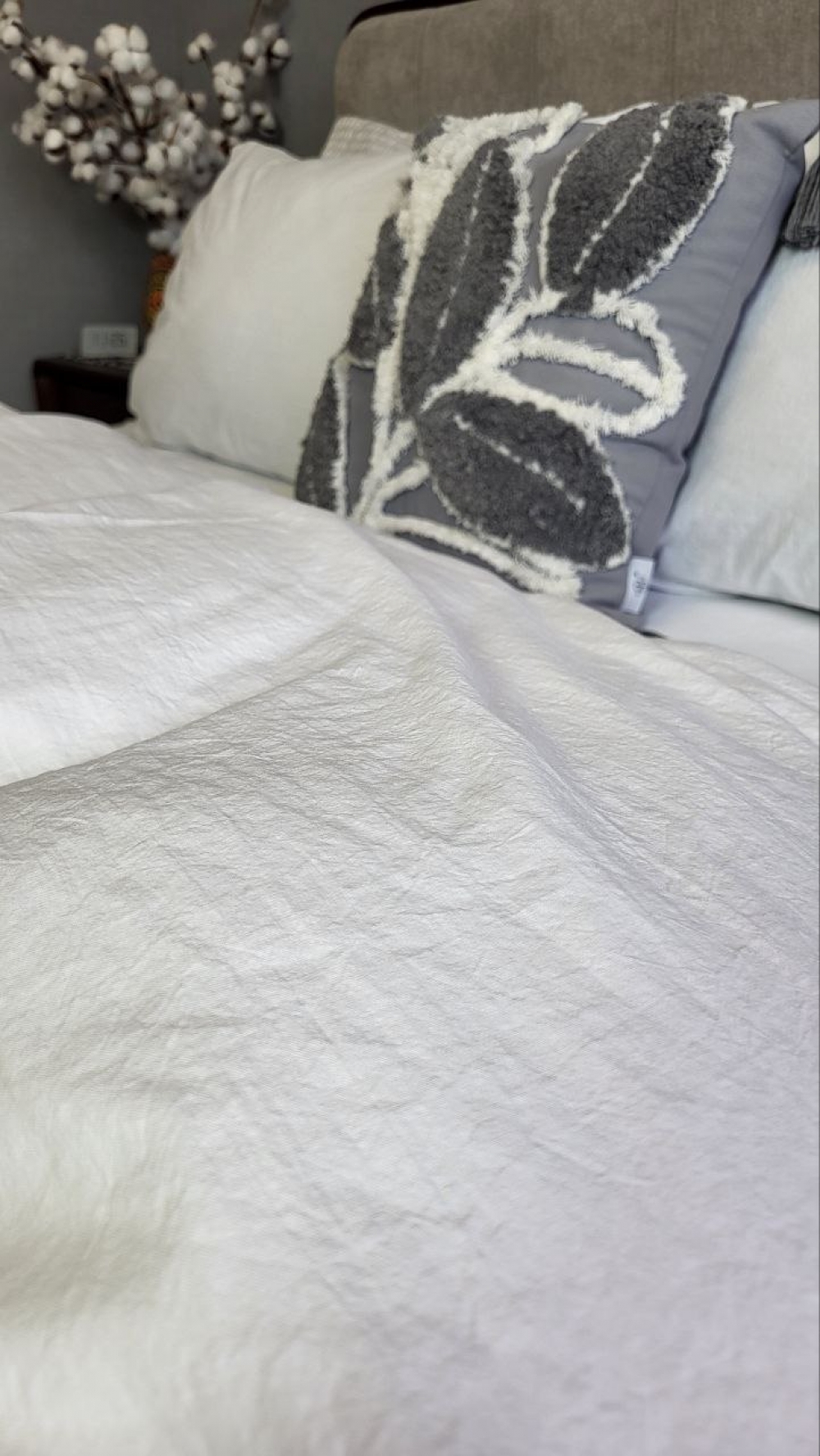 Постільна білизна White, LUXURY Washed (Двоспальний) - Зображення 5