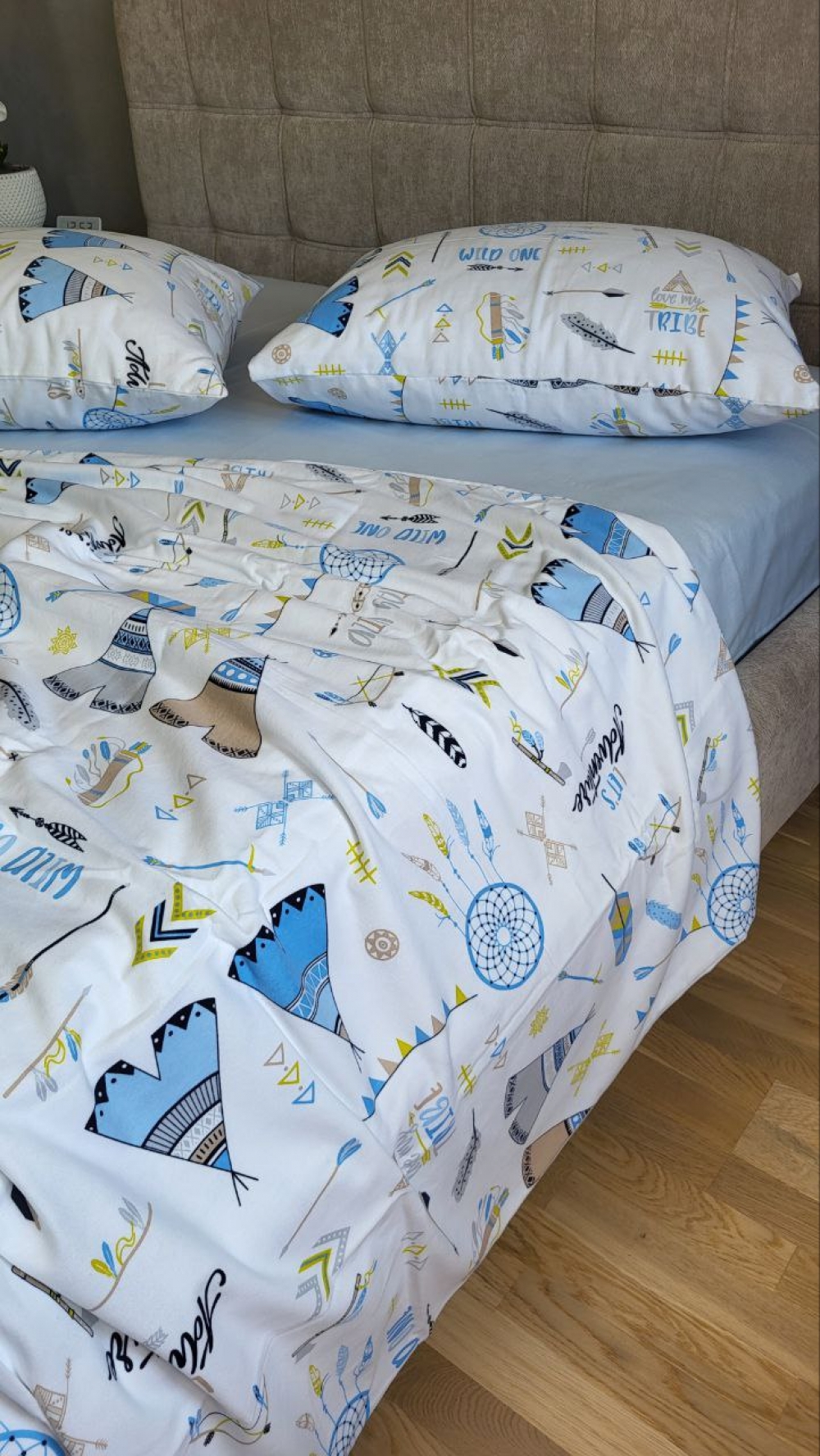 Постільна білизна Вігвам/блакитний, Turkish flannel (Полуторний) - Зображення 7