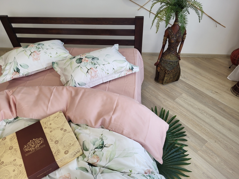 Постільна білизна Сатин PREMIUM, NOVEL LIGHT PINK (Двосп. на рез.) - Зображення 5