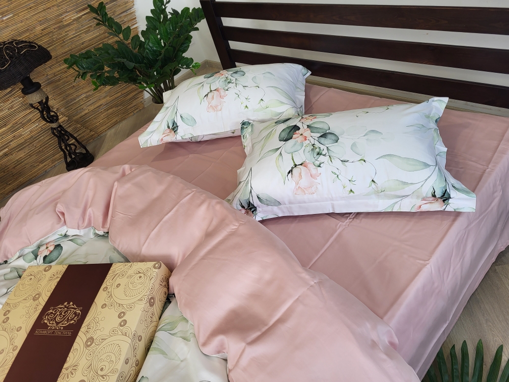 Постільна білизна Сатин PREMIUM, NOVEL LIGHT PINK (Двосп. на рез.) - Зображення 4
