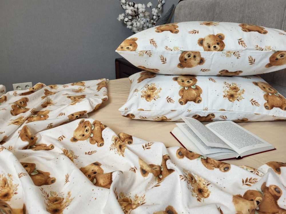 Постільна білизна Ласунчик/бежева пастель, Turkish flannel (Полуторний)