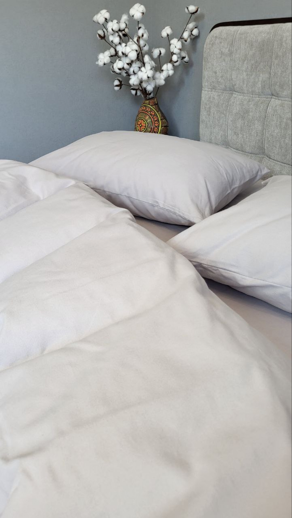 Постільна білизна Сірий мусон S146, Turkish flannel (Євро на резин.) - Зображення 2