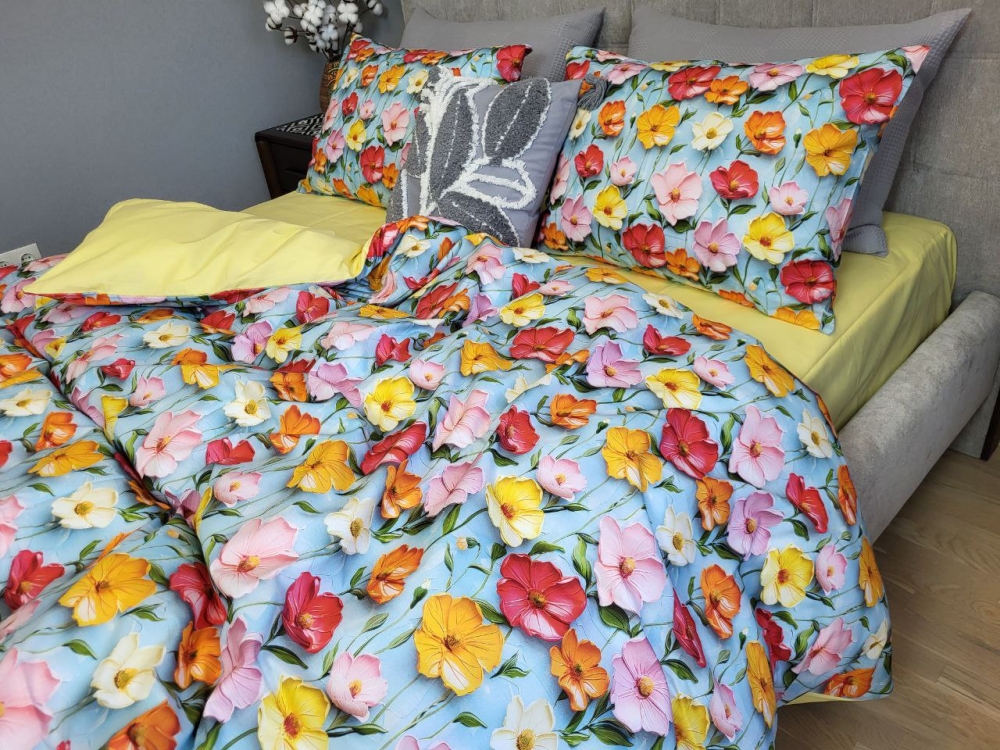 Постільна білизна Акварель, cotton 5D (Сімейний) - Зображення 6