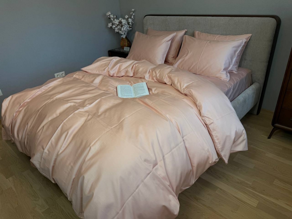 Постільна білизна Пудровий SD-1406, сатин LUX (Двосп. на рез.)