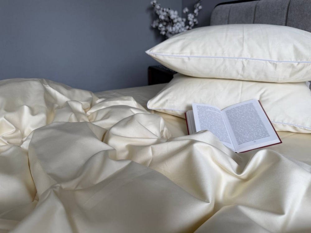 Постільна білизна Ванільний SD-0507, сатин LUX нав. з кантом (Двоспальний)