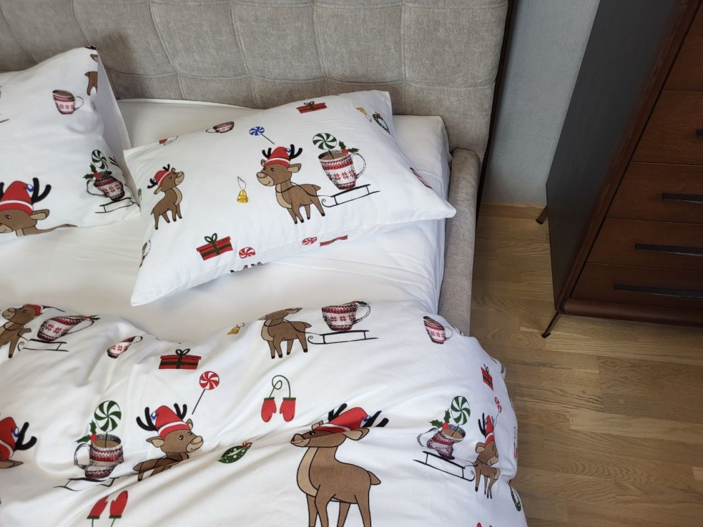 Постільна білизна Гостинці/білий, Turkish flannel (Євро)