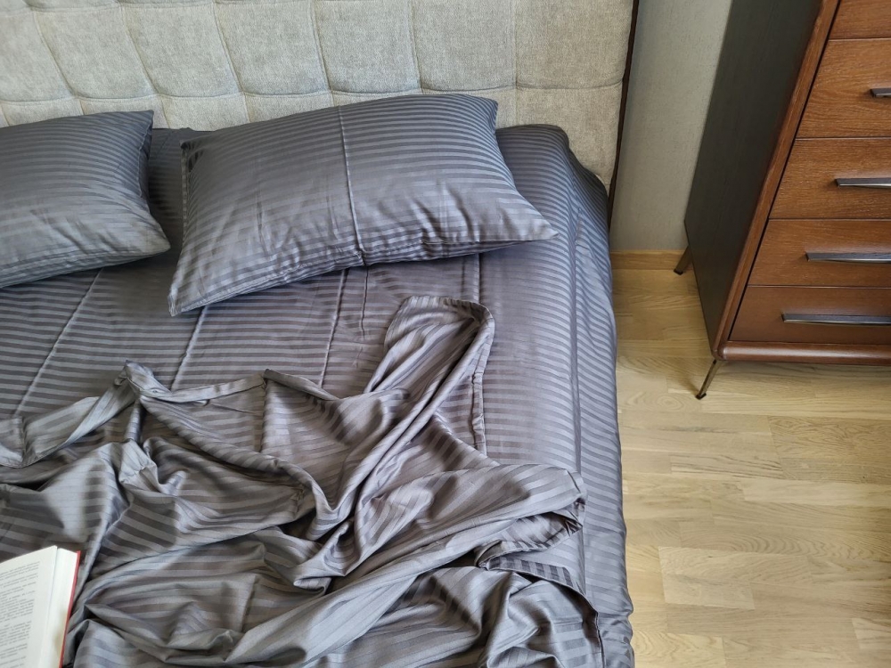 Постільна білизна Stripe LUX GRAY SHADOW 1/1см (Євро)