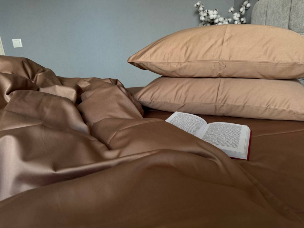 Постільна білизна Бежевий SD-1318, сатин LUX (Сімейний) - Зображення 3