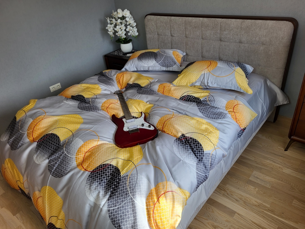 Постільна білизна Cатин PREMIUM, TOLEDO GRAY нав 50/70+5см (Євро)