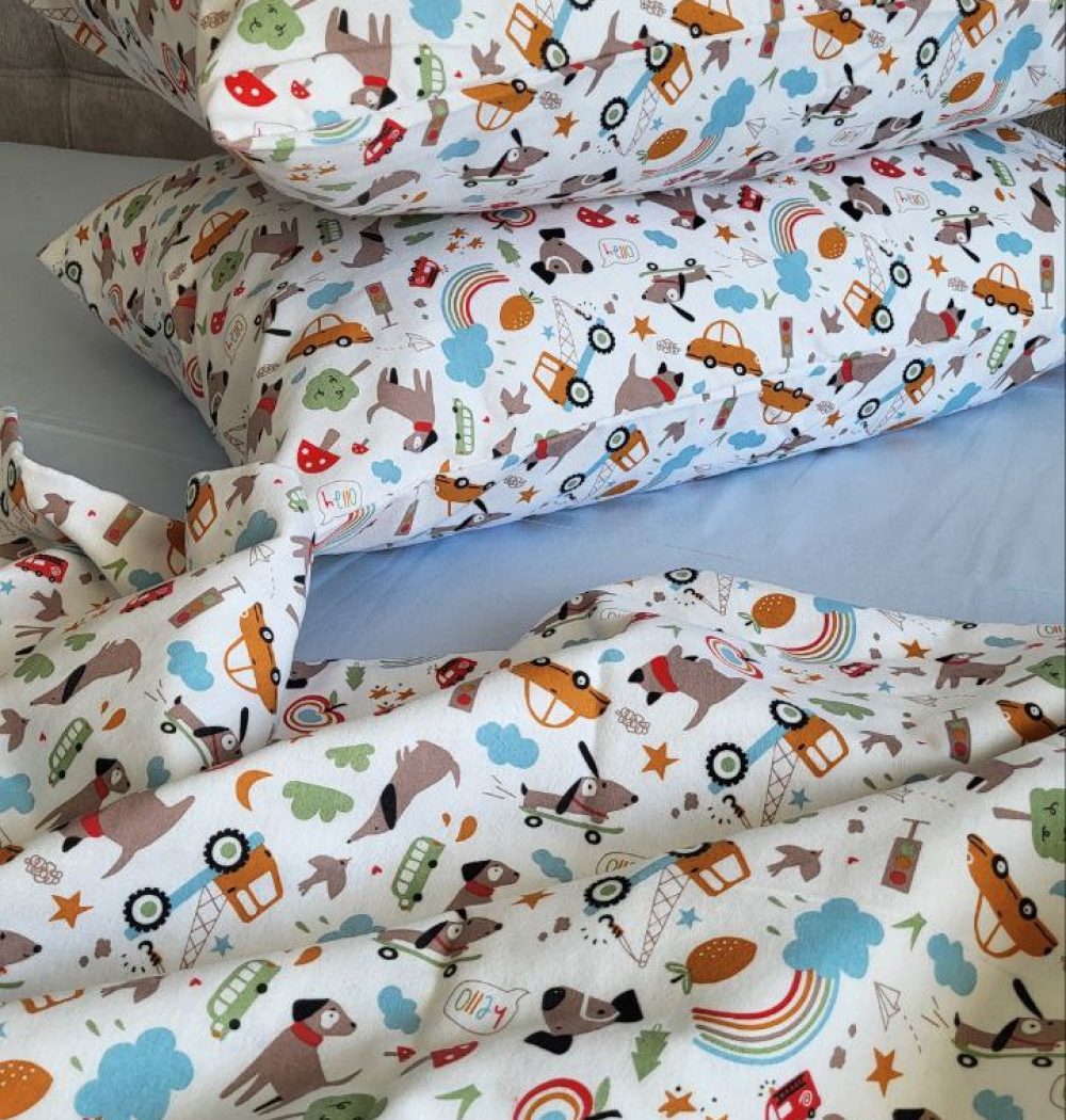 Постільна білизна Пригоди/блакитн., Turkish flannel (Євро)