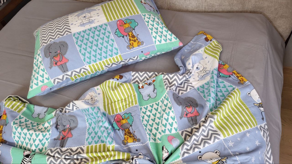 Постільна білизна Звірята/сірий, Turkish flannel (Двоспальний)