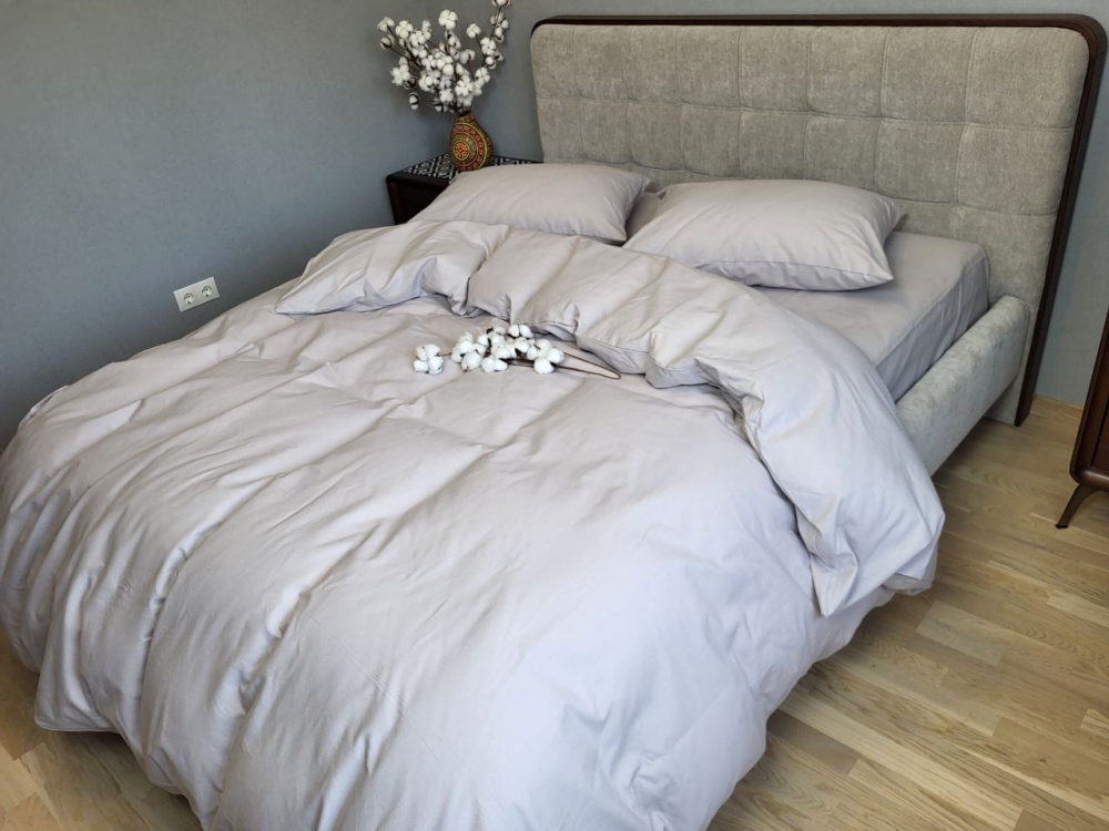 Постільна білизна Сірий мусон S146, Turkish flannel (Двоспальний) - Зображення 5