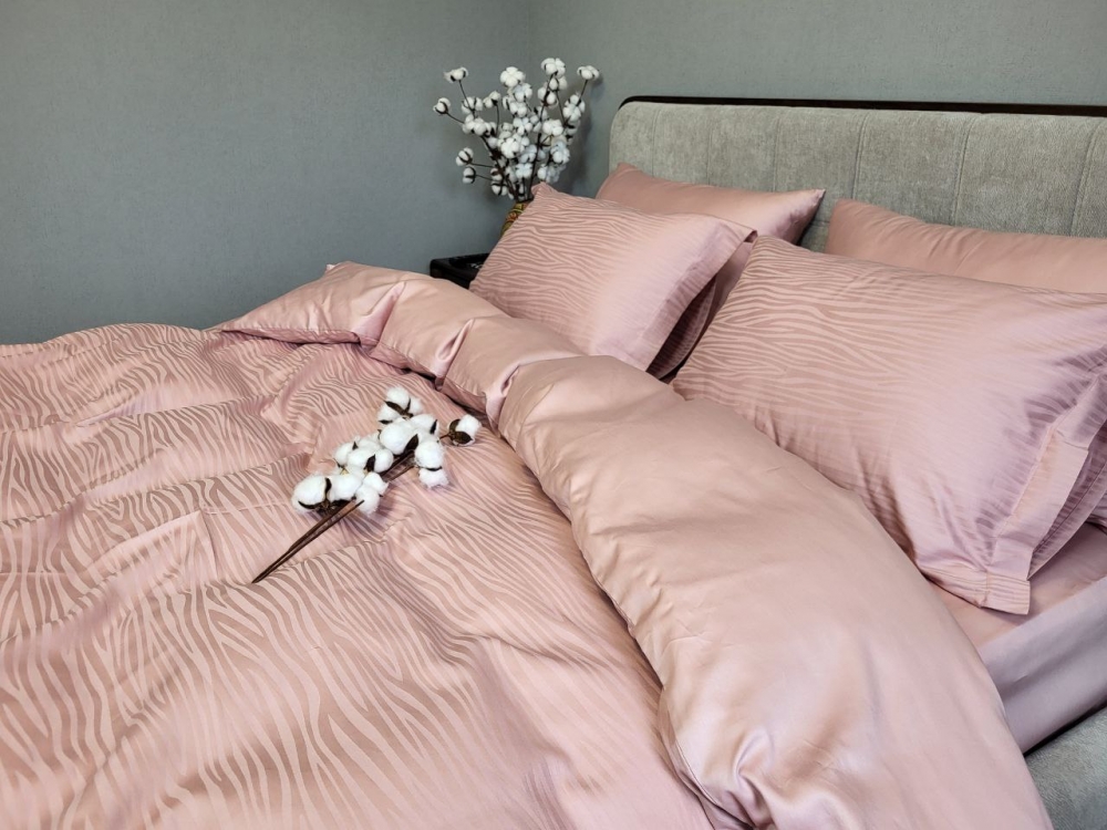 Постільна білизна Сатин JACQUARD, WAVE POWDER (Двосп. на рез.) - Зображення 7