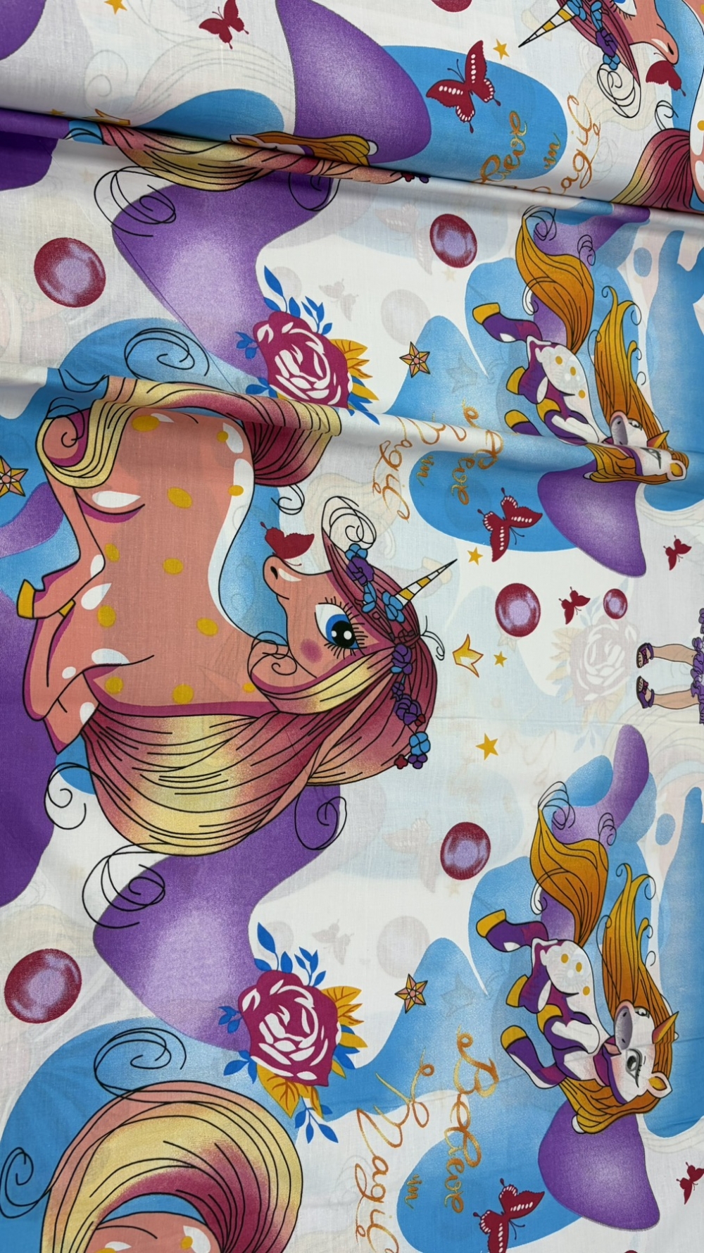 Постельное белье Принцесса единорогов бязь (подростковый на резинке) — изображение 2