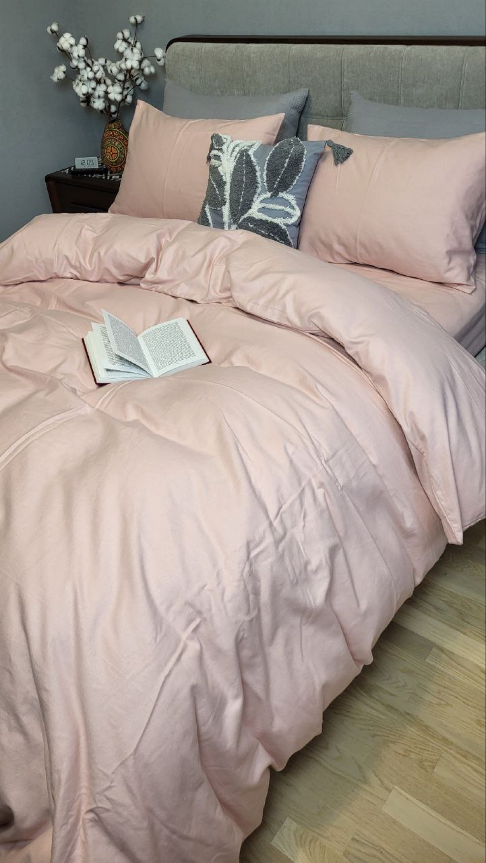 Постільна білизна Пудровий N16564, Turkish flannel (Полут. на рез.) - Зображення 2