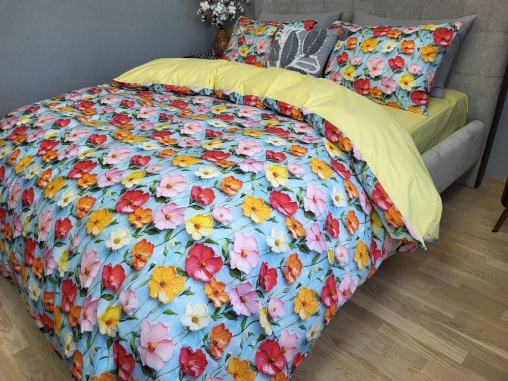 Постільна білизна Акварель, cotton 5D (Сімейний) - Зображення 4