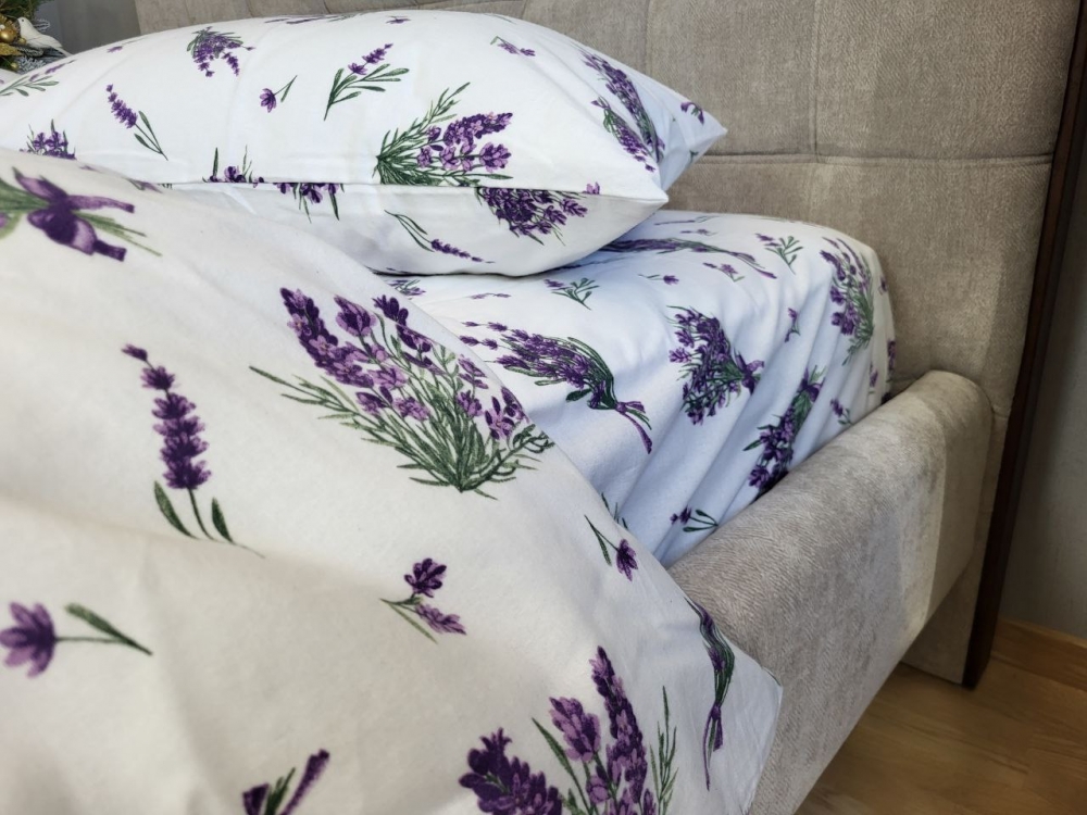 Постільна білизна Лавандин, Turkish flannel (Євро на резин.) - Зображення 3