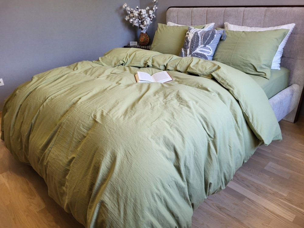 Постільна білизна Green, LUXURY Washed (Двоспальний)