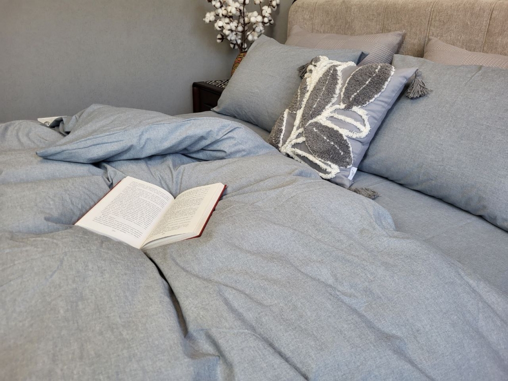 Постільна білизна Slate Gray, Washed Cotton W1011 (Євро) - Зображення 6