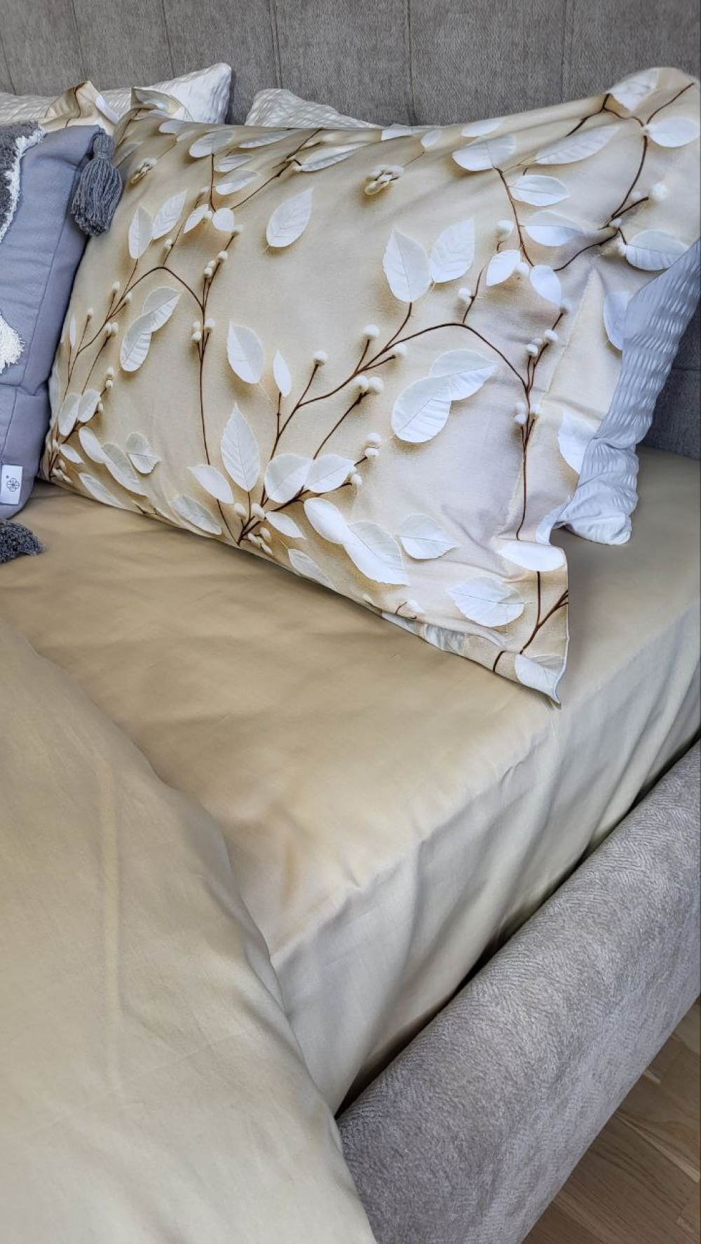 Постільна білизна Сатин PREMIUM, LEAVES (Полуторний) - Зображення 2