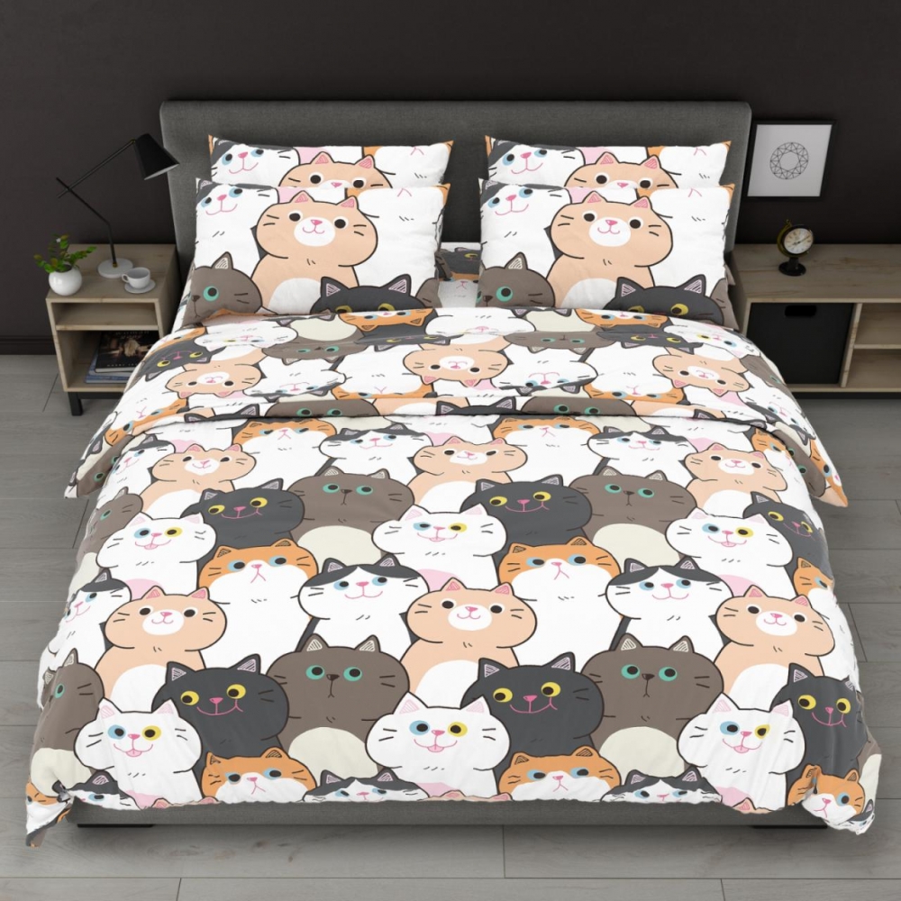 Постільна білизна Милі мордочки, бязь (Сімейний)