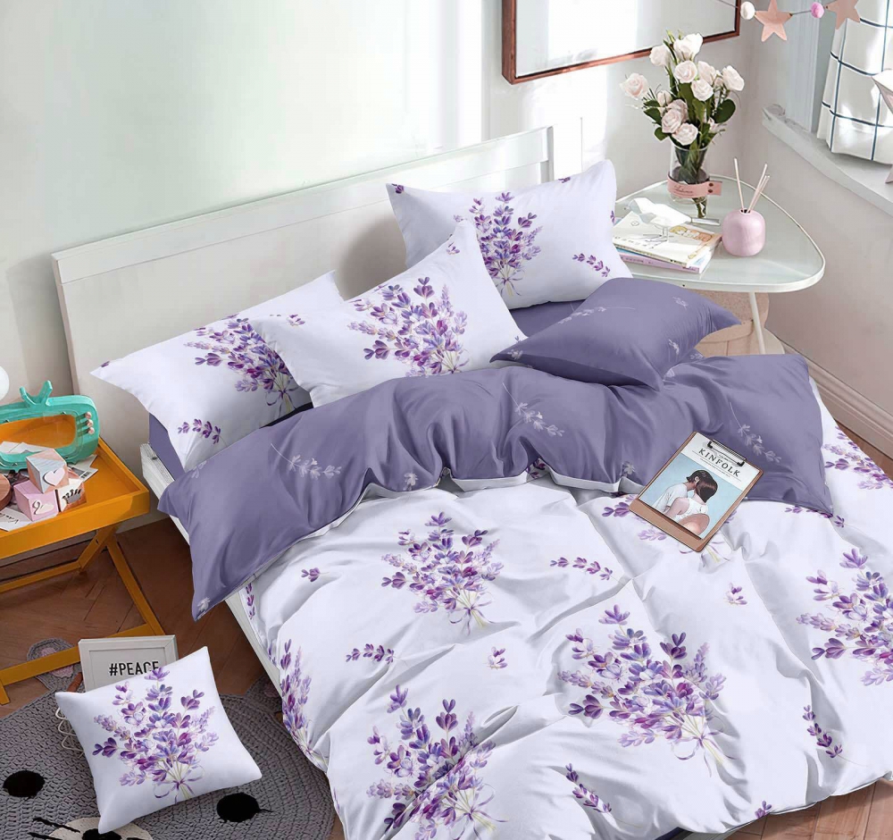 Постільна білизна Букет лаванди, ранфорс (Євро)
